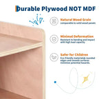 Wooden Storage Shelf, 5-Compartment Toy & Book Organizer with Adjustable Dividers, Natural Finish Kids' Bookcase for Playroom