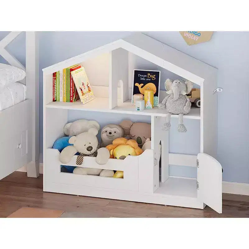 2-Tier Kids Bookshelf with Motion Sensor Light - Wooden Book Shelf, Toy Storage Organizer, Book Rack for Kids Rooms, Classroom, Playing Room