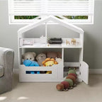 2-Tier Kids Bookshelf with Motion Sensor Light - Wooden Book Shelf, Toy Storage Organizer, Book Rack for Kids Rooms, Classroom, Playing Room