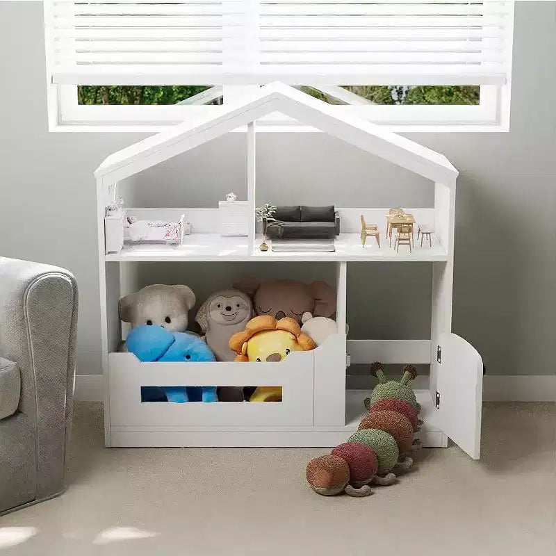 2-Tier Kids Bookshelf with Motion Sensor Light - Wooden Book Shelf, Toy Storage Organizer, Book Rack for Kids Rooms, Classroom, Playing Room
