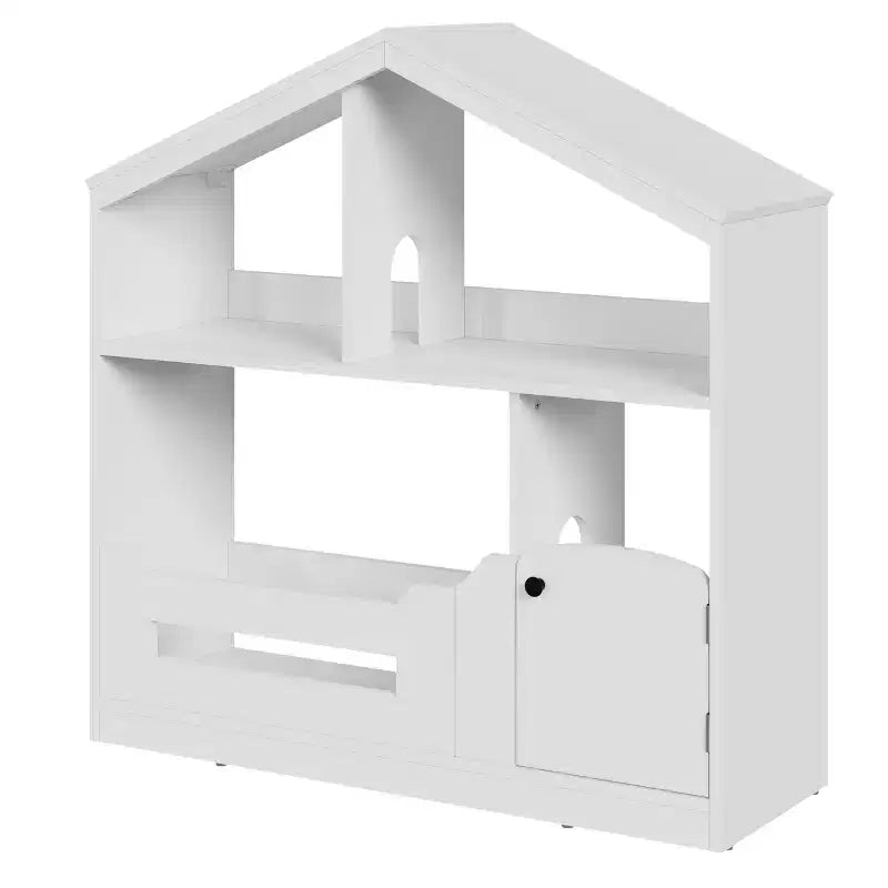 2-Tier Kids Bookshelf with Motion Sensor Light - Wooden Book Shelf, Toy Storage Organizer, Book Rack for Kids Rooms, Classroom, Playing Room