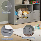 2-Tier Kids Bookshelf with Motion Sensor Light - Wooden Book Shelf, Toy Storage Organizer, Book Rack for Kids Rooms, Classroom, Playing Room
