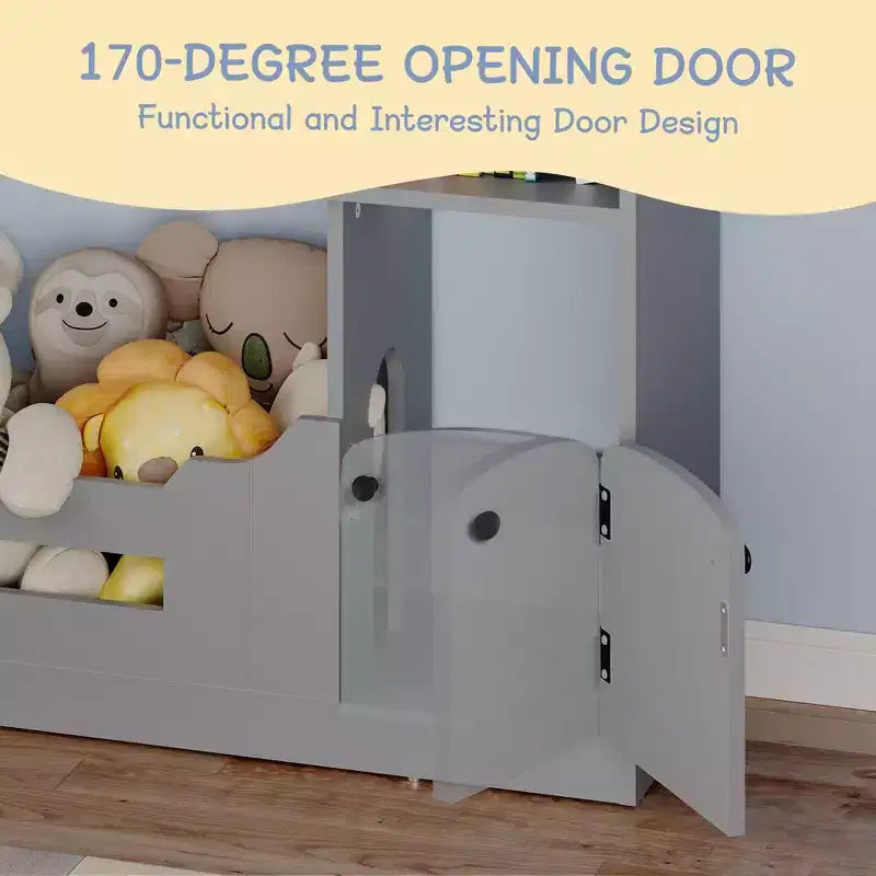 2-Tier Kids Bookshelf with Motion Sensor Light - Wooden Book Shelf, Toy Storage Organizer, Book Rack for Kids Rooms, Classroom, Playing Room