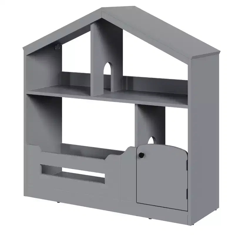 2-Tier Kids Bookshelf with Motion Sensor Light - Wooden Book Shelf, Toy Storage Organizer, Book Rack for Kids Rooms, Classroom, Playing Room