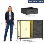 Clothes Rack, Dressers with Charging Station and Led Light, 4 Drawers Dresser for Bedroom