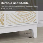 31.5W Carved Door Accent Buffet Cabinet, Decorative Storage Cabinet with Adjustable Shelves