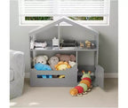 Kids Bookshelf, Toy Storage Organizer, Wooden Toddler Bookcase w/Motion Sensor Light for Kids, Dollhouse Bookshelf for Playroom Bedroom