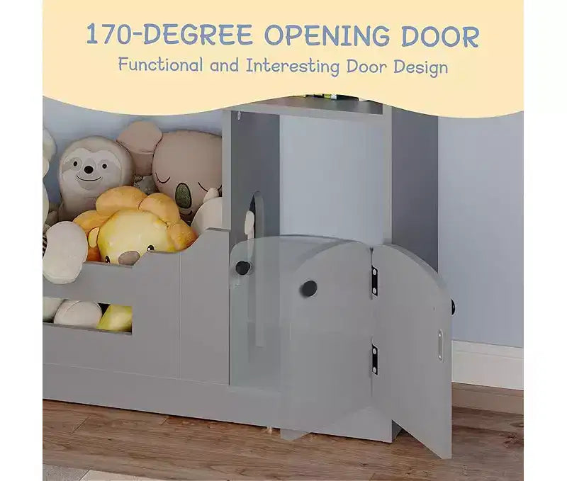 Kids Bookshelf, Toy Storage Organizer, Wooden Toddler Bookcase w/Motion Sensor Light for Kids, Dollhouse Bookshelf for Playroom Bedroom
