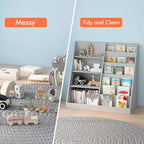 Modern Kids Bookshelf, Multifunctional Wooden Bookcase with Display Shelves, Display Book Shelves for Bedroom, Living Room, Playroom