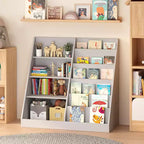 Modern Kids Bookshelf, Multifunctional Wooden Bookcase with Display Shelves, Display Book Shelves for Bedroom, Living Room, Playroom