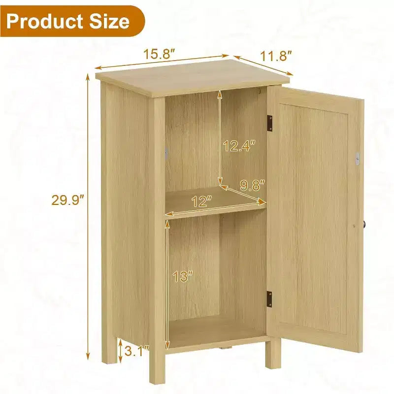 Modern Farmhouse Nightstand, 16 Inch Boho Bedside Table with Drawer, Wood Storage End Table with Sturdy Legs for Bedroom,Living Room