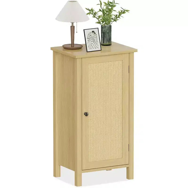 Modern Farmhouse Nightstand, 16 Inch Boho Bedside Table with Drawer, Wood Storage End Table with Sturdy Legs for Bedroom,Living Room