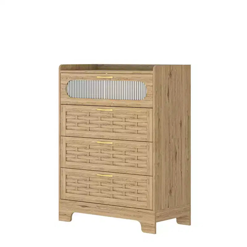 4 Drawer Dresser For Bedroom, Rattan Wood Dressers, Tall Dressers And Wide Chests Of Drawers, Bedroom Closet Dresser, Wood