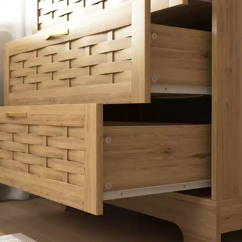 4 Drawer Dresser For Bedroom, Rattan Wood Dressers, Tall Dressers And Wide Chests Of Drawers, Bedroom Closet Dresser, Wood