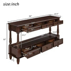 54 Solid Wood Narrow Console Table with Storage, Modern 2-Tier Sofa Table, Entryway Table for Living Room, Hallway, or Foyer