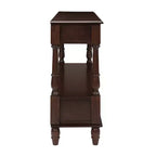 54 Solid Wood Narrow Console Table with Storage, Modern 2-Tier Sofa Table, Entryway Table for Living Room, Hallway, or Foyer