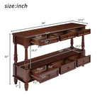54 Solid Wood Narrow Console Table with Storage, Modern 2-Tier Sofa Table, Entryway Table for Living Room, Hallway, or Foyer
