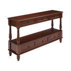 54 Solid Wood Narrow Console Table with Storage, Modern 2-Tier Sofa Table, Entryway Table for Living Room, Hallway, or Foyer