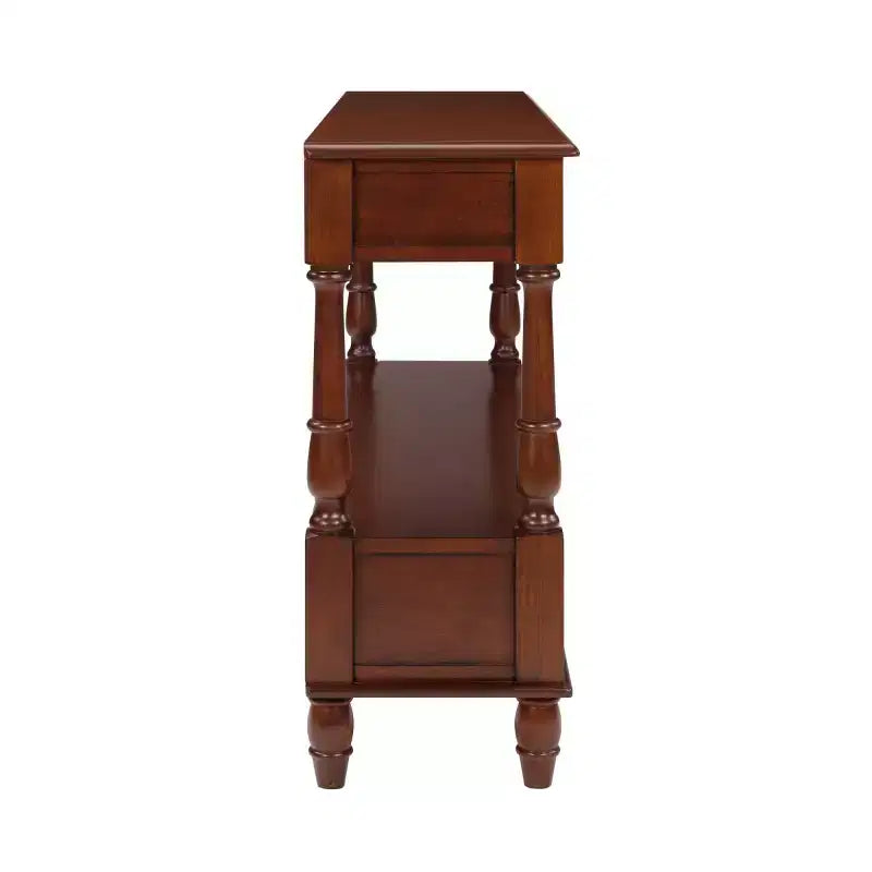 54 Solid Wood Narrow Console Table with Storage, Modern 2-Tier Sofa Table, Entryway Table for Living Room, Hallway, or Foyer
