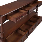 54 Solid Wood Narrow Console Table with Storage, Modern 2-Tier Sofa Table, Entryway Table for Living Room, Hallway, or Foyer