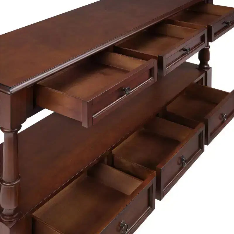 54 Solid Wood Narrow Console Table with Storage, Modern 2-Tier Sofa Table, Entryway Table for Living Room, Hallway, or Foyer