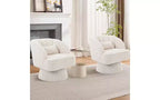 Swivel Barrel Chair, 360 Velvet Accent Chair with Thick Padding, Mid-Century Modern Lounge for Living Room, Bedroom, Gray