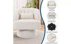 Swivel Barrel Chair, 360 Velvet Accent Chair with Thick Padding, Mid-Century Modern Lounge for Living Room, Bedroom, Gray