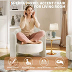Oversized Modern Chenille Barrel Accent Chair,Mid-Century Lounge Armchair with Open Back,Soft&Cozy Upholstered Comfort for Living Room,Bedroom,Office
