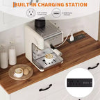 71 Farmhouse Pantry Cabinet with Charging Station, 4-Door 2-Drawer