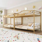 Bunk Bed Twin Over Twin with Ladder & Full Safety Guardrail, Heavy Duty Metal Twin Over Twin Bunk Bed , Noise Free,No Box Spring Needed, Easy Assembly