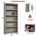 5-Tier Farmhouse Bookshelf, 69 Tall Bookcase with Adjustable Shelves & Anti-Slip Design, Open Storage Rack for Home Office, Living Room