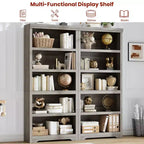 5-Tier Farmhouse Bookshelf, 69 Tall Bookcase with Adjustable Shelves & Anti-Slip Design, Open Storage Rack for Home Office, Living Room