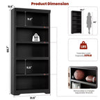 5-Tier Farmhouse Bookshelf, 69 Tall Bookcase with Adjustable Shelves & Anti-Slip Design, Open Storage Rack for Home Office, Living Room