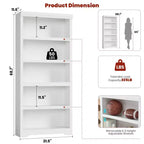 5-Tier Farmhouse Bookshelf, 69 Tall Bookcase with Adjustable Shelves & Anti-Slip Design, Open Storage Rack for Home Office, Living Room