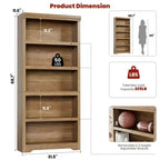 5-Tier Farmhouse Bookshelf, 69 Tall Bookcase with Adjustable Shelves & Anti-Slip Design, Open Storage Rack for Home Office, Living Room
