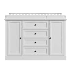 White Changing Table Dresser Spacious Nursery Organizer with Drawers & Cabinets for Diapers, Clothes & Toys