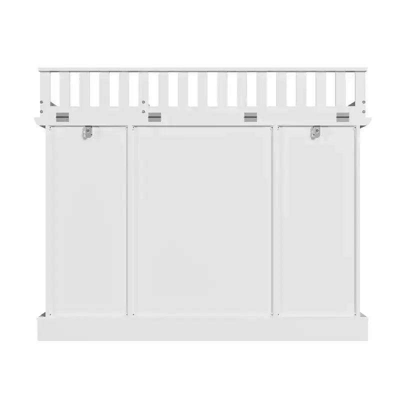 White Changing Table Dresser Spacious Nursery Organizer with Drawers & Cabinets for Diapers, Clothes & Toys