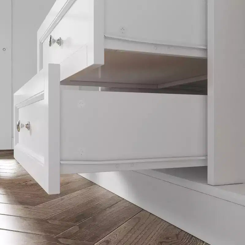 White Changing Table Dresser Spacious Nursery Organizer with Drawers & Cabinets for Diapers, Clothes & Toys