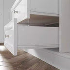 White Changing Table Dresser Spacious Nursery Organizer with Drawers & Cabinets for Diapers, Clothes & Toys