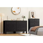 6 Drawer Dresser for Bedroom, Modern Double Dresser Organizer with Storage Drawers, Wooden Chests of Drawers for Bedroom, Entryway, Hallway, Office