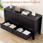 6 Drawer Dresser for Bedroom, Modern Double Dresser Organizer with Storage Drawers, Wooden Chests of Drawers for Bedroom, Entryway, Hallway, Office
