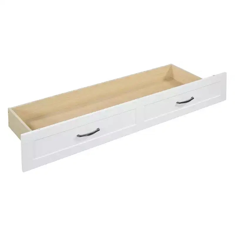 Modern Queen Rattan Murphy Bed with Large Drawer for Living Room and Guest Room