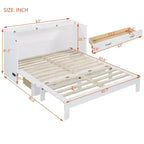Modern Queen Rattan Murphy Bed with Large Drawer for Living Room and Guest Room