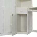 Twin Size All-in-One Loft Bed with Integrated Wardrobe, Desk, Shelves, Keyboard Tray and Spotlight