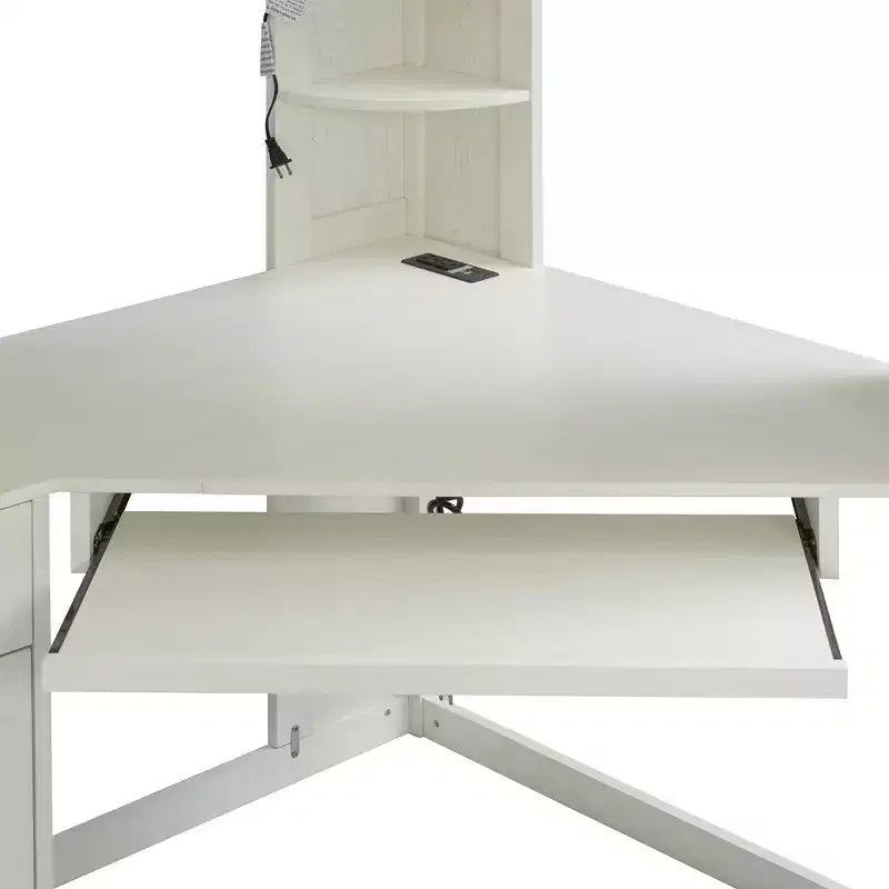 Twin Size All-in-One Loft Bed with Integrated Wardrobe, Desk, Shelves, Keyboard Tray and Spotlight