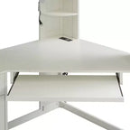 Twin Size All-in-One Loft Bed with Integrated Wardrobe, Desk, Shelves, Keyboard Tray and Spotlight