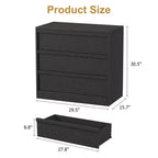 30 3-Drawer Tall Nightstand - Modern Bedside Table & End Table with Large Storage and Anti-Tip Kit for Bedroom & Living Room