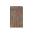 Two Drawer Nightstand, Light Brown Rustic Wood Look with USB Charging