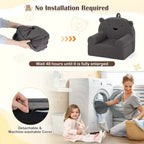 Kids Bear Sofa Toddler Foam Couch with Soft Fleece Fabric Cover Brown/Gray/Navy/Pink