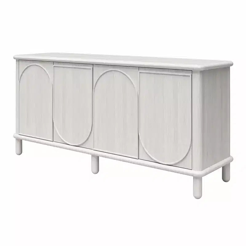 Rustic Wood Sideboard Cabinet with Adjustable Shelves